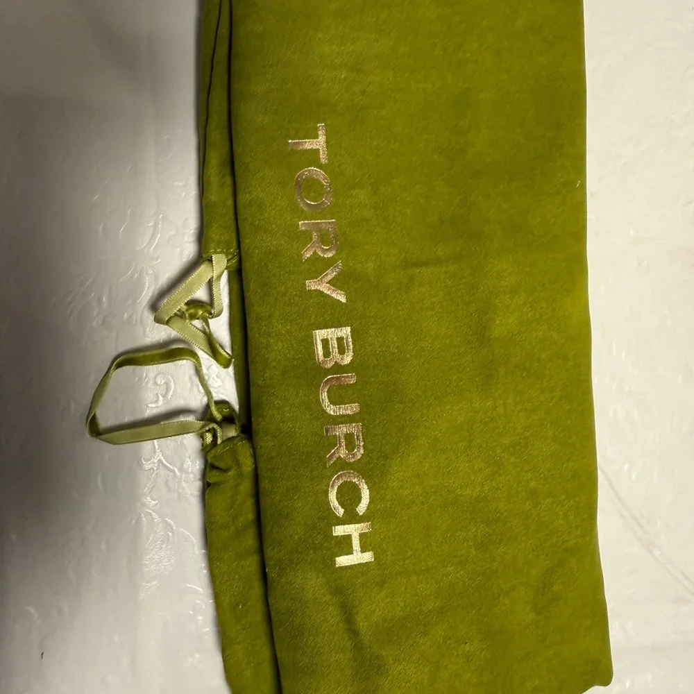 Tory Burch box,Dust Bag  green velour & shopping bag
